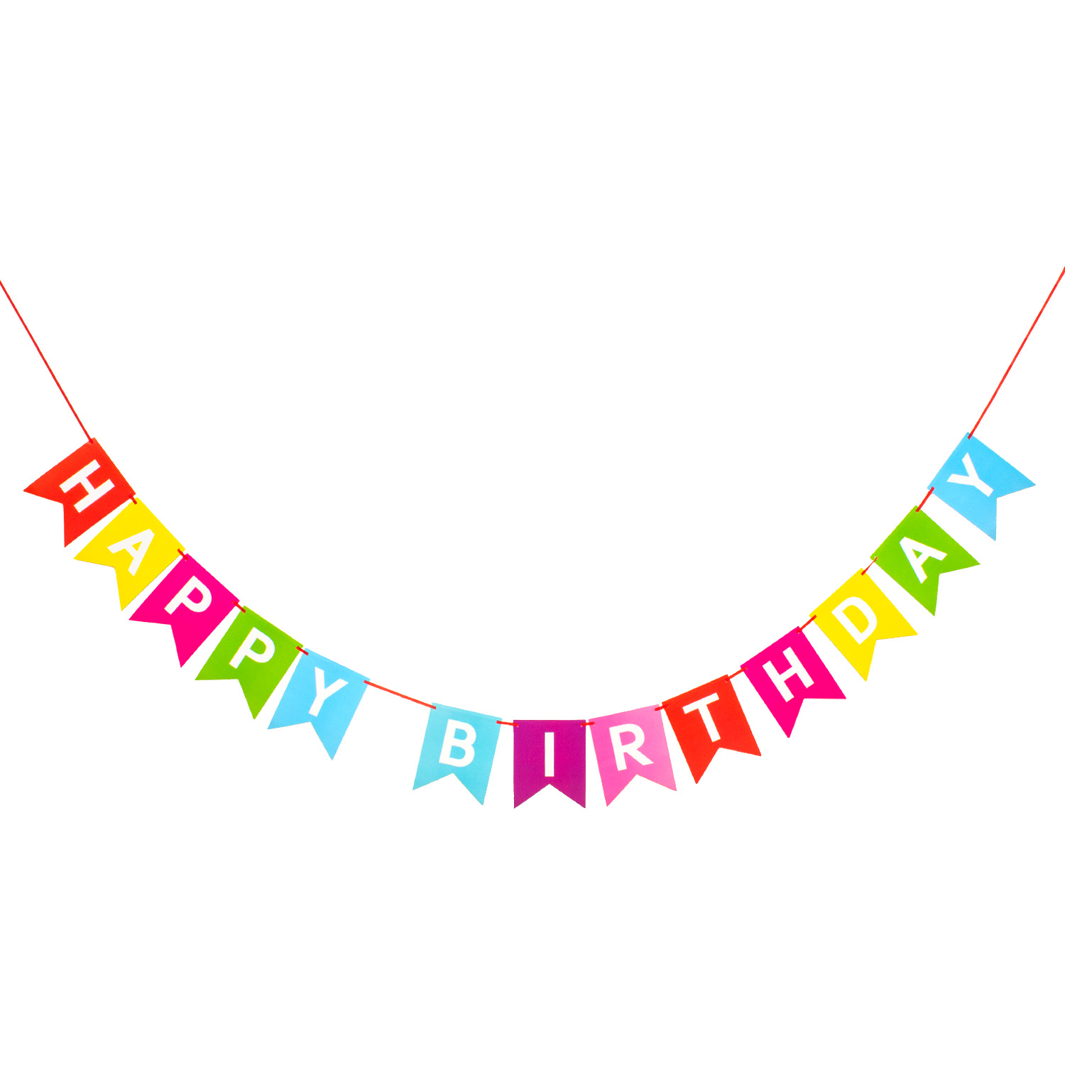 Happy Birthday Girlande Wimpel Banner 2,2m Farbmix Geburtstag Feier Party Deko